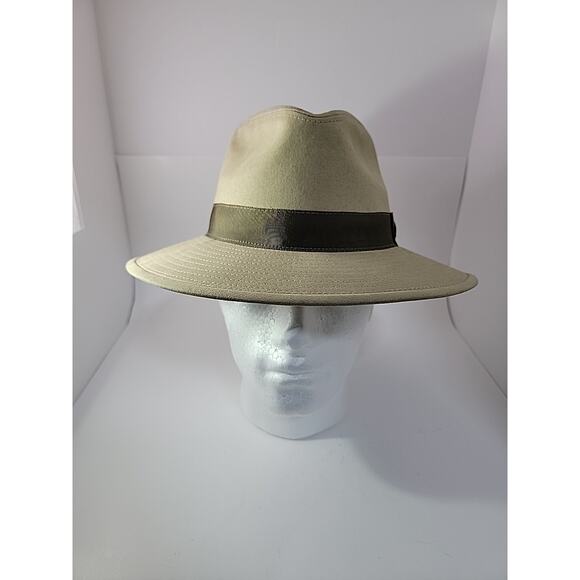 INDIANA JONES Khaki Brown‎ COTTON TWILL 3" Brim MEN'S SAFARI OUTBACK HAT Sz XL - Picture 3 of 7